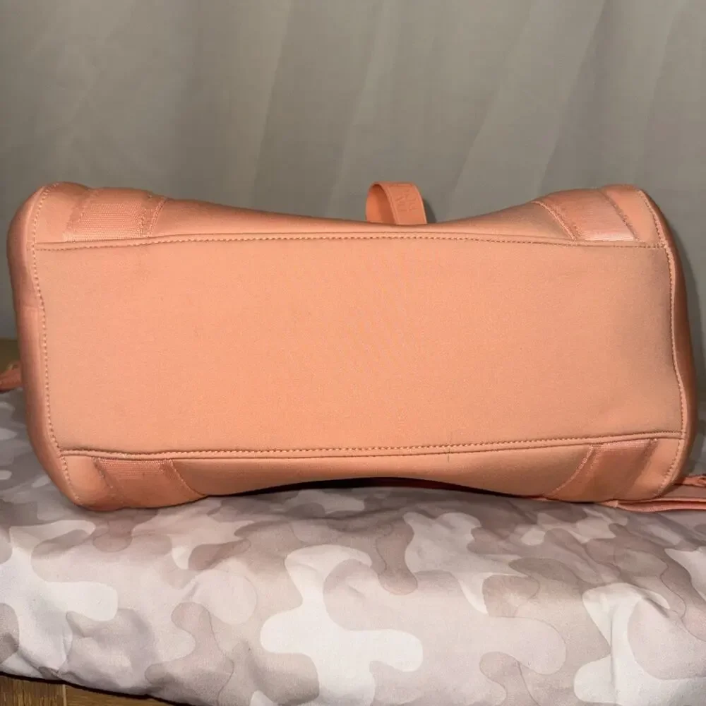 Dagne Dover Neoprene Duffel Weekender Gym Travel Bag Coral Orange Crossbody